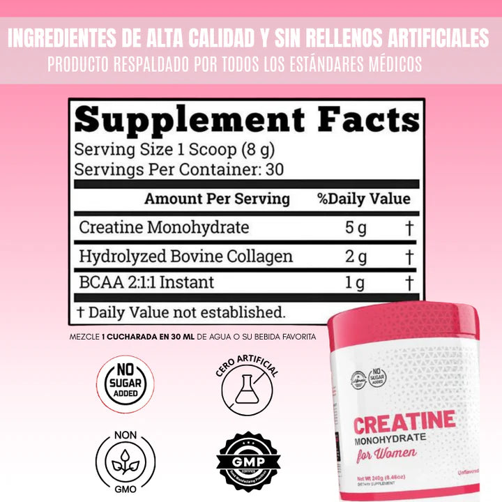CREATINA MONOHIDRATADA PARA MUJERES